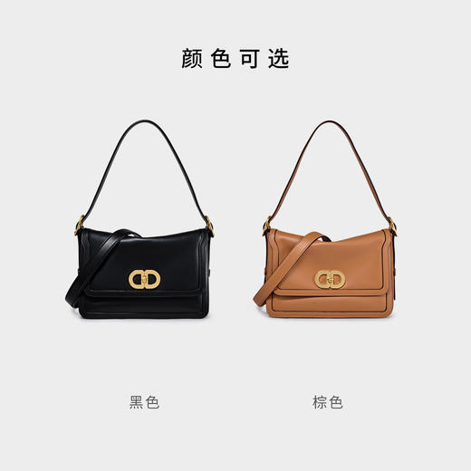 【2F】DISSONA迪桑娜女包 DD流金小方包时尚手提单肩包真皮斜挎包腋下包 黑色 商品图2