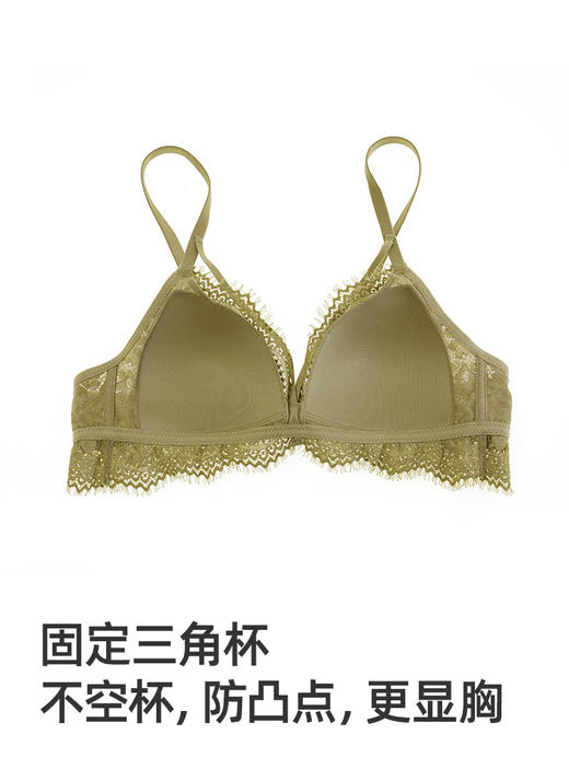 【野百合】遐性感绑带法式内衣女夏薄款三角杯无钢圈中小胸文胸罩 商品图4