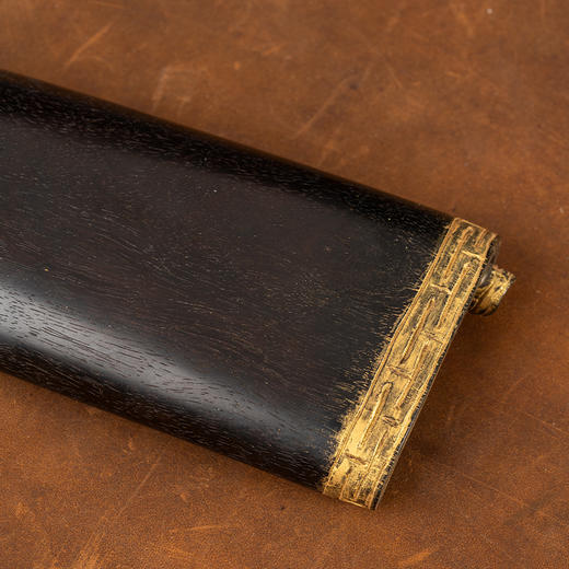 清 紫檀漆金回纹书卷式臂搁 商品图3