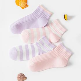 【A类精梳棉】女童短袜四双装安奈儿童装JG527238