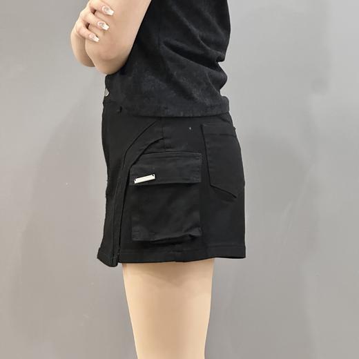 MZ侧边单口袋短款牛仔裤裙（黑）夏季151060170321 商品图2