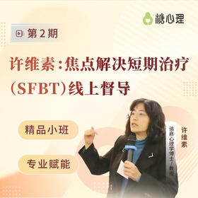 【仅35人‼】许维素•短焦（SFBT）线上督导班（第2期）