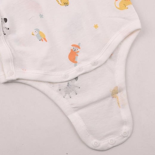 棉果果夏季男童女童爬服防蚊5A抗菌短袖偏襟三角连体衣M201710225235 商品图4