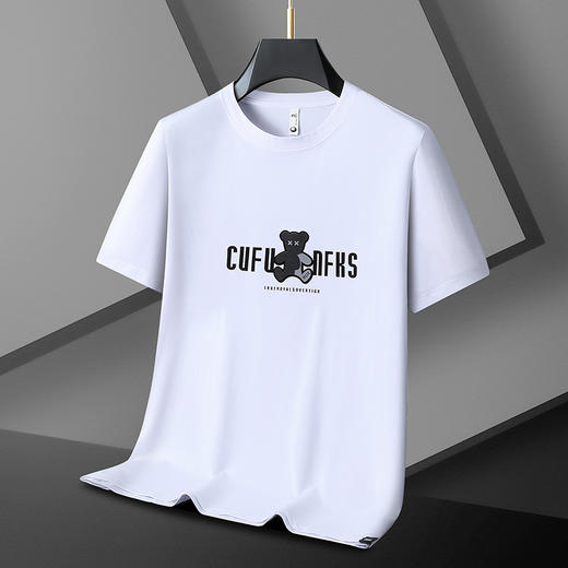 【精梳棉】【DX】大依优型大码短袖T恤圆领时尚潮流宽松潮牌加肥加大上衣男士半袖打底 商品图0