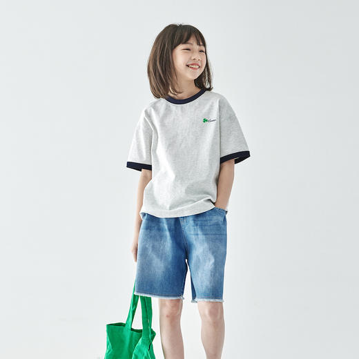 棵初 2025春夏第三波新品撞色领印花T恤844K256044CD 商品图3