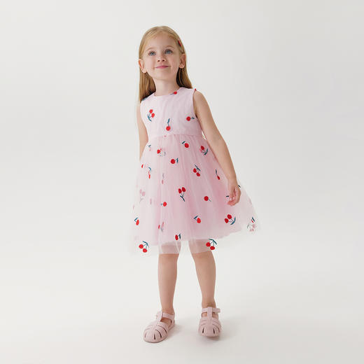 marcjanie马克珍妮夏装新款 女童樱桃绣花网纱连衣裙220977 商品图1