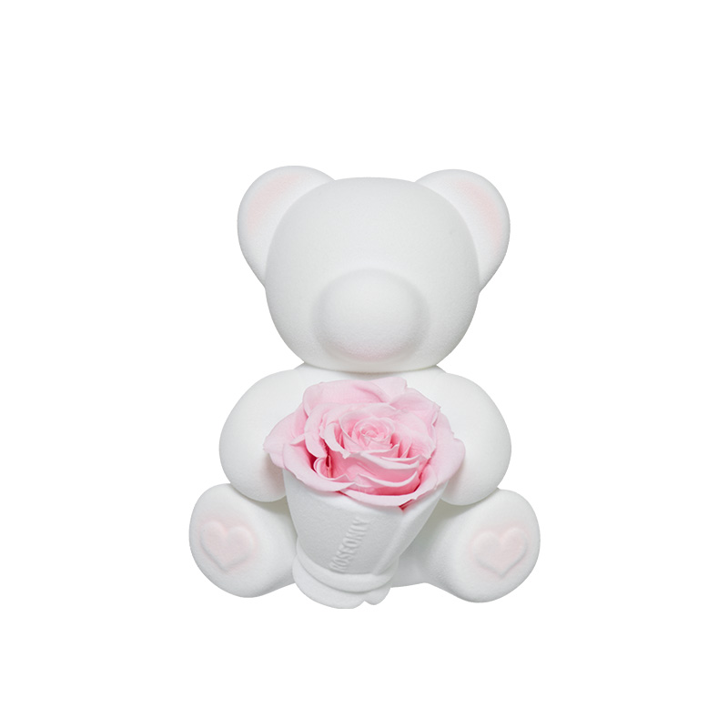 ROSEONLY诺誓 永生玫瑰 公仔系列 苏格熊 捧花版白色 Baby宝贝 送朋友 情人节礼物