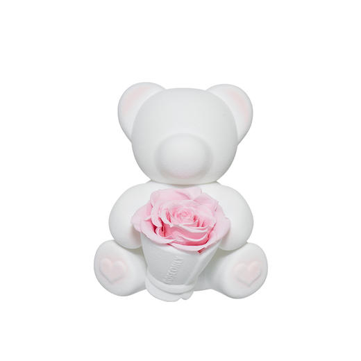 ROSEONLY诺誓 永生玫瑰 公仔系列 苏格熊 捧花版白色 Baby宝贝 送朋友 情人节礼物 商品图0