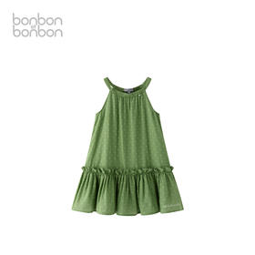 波尔卡圆点挂脖连衣裙