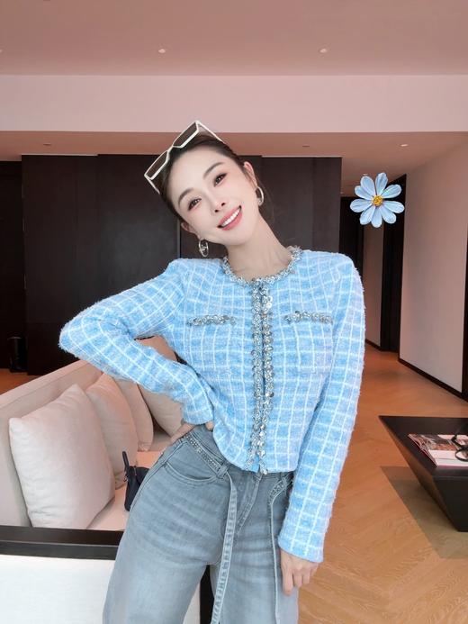 [ PIAN AI ] 冷小姐#  自带柔焦滤镜地baby蓝色/ 法式名媛小香风连衣裙 商品图3