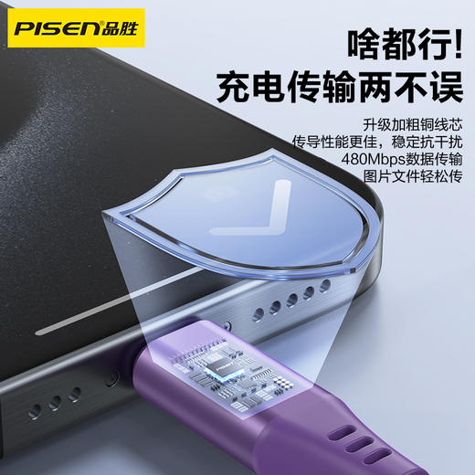 品胜 C to C 60W发泡硅胶数据线1.2m 支持苹果15/16设备/支持数据传输 商品图4