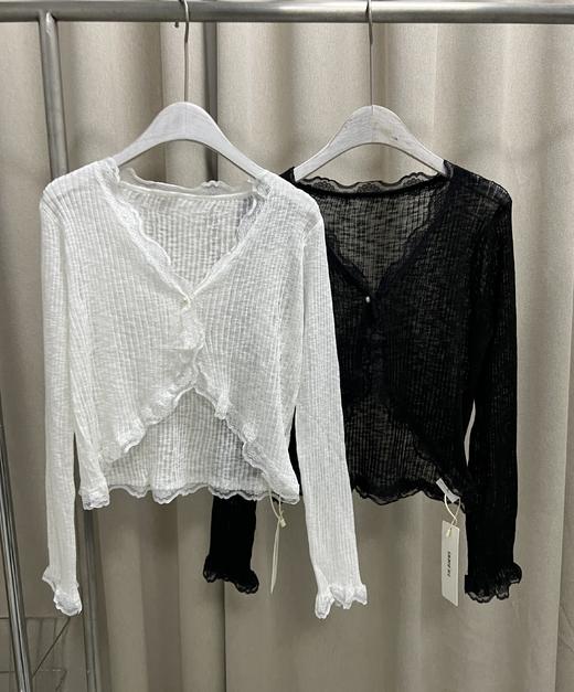 【门店同款】ENJOY夏季温柔蕾丝珍珠扣开衫 162256017 商品图0