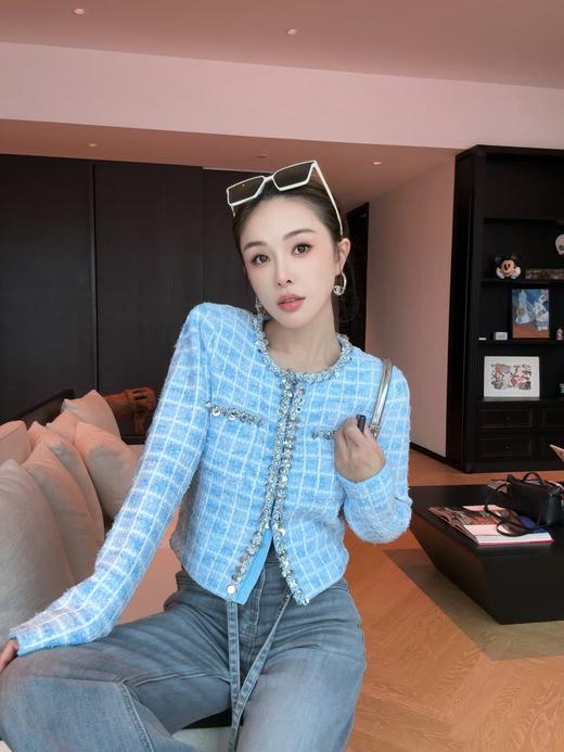 [ PIAN AI ] 冷小姐#  自带柔焦滤镜地baby蓝色/ 法式名媛小香风连衣裙 商品图4