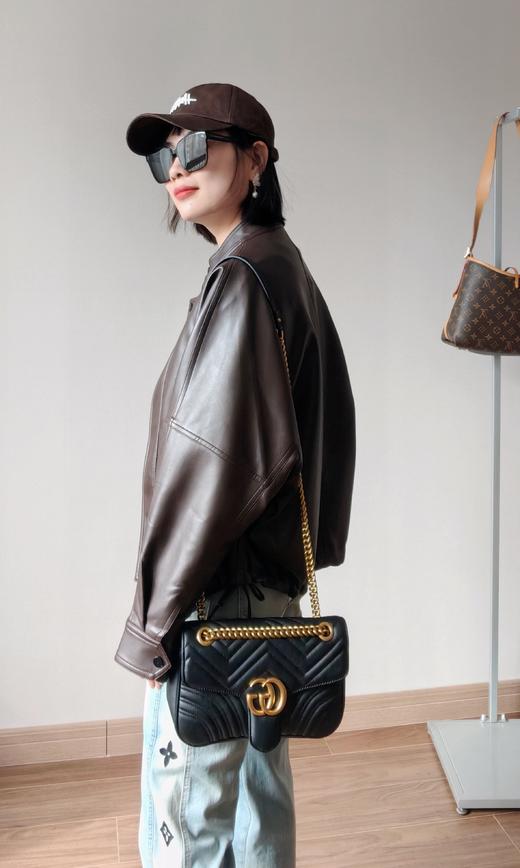 超细羊皮立领通勤休闲蝙蝠抽绳皮衣 美拉德咖 商品图12