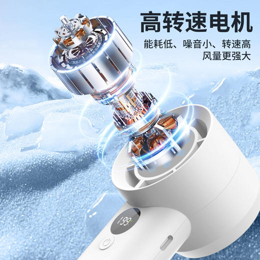 【小巧造型！携带更方便】高速涡轮手持风扇新款百挡usb充电迷你数显户外夏日便携式小风扇。ry 商品图3