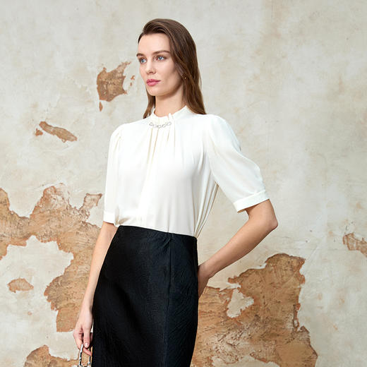 EITIE爱特爱精致立领直筒通勤气质小上衣夏季新款8213917 商品图2