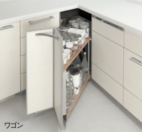 日本原装进口松下橱柜转角柜转角抽屉小推车调味料置物架拉篮