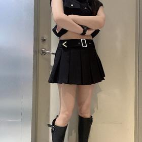 NB简约百搭百褶短半裙（黑）夏季 152010520321