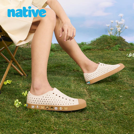 [ss2025]naitve 新款可爱猫狗图案沿条印花洞洞鞋亲子户外休闲沙滩凉鞋 商品图5