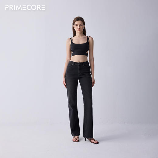 PRIMECORE 全棉丹宁修身直筒四季时髦中高腰直筒牛仔裤王 商品图3