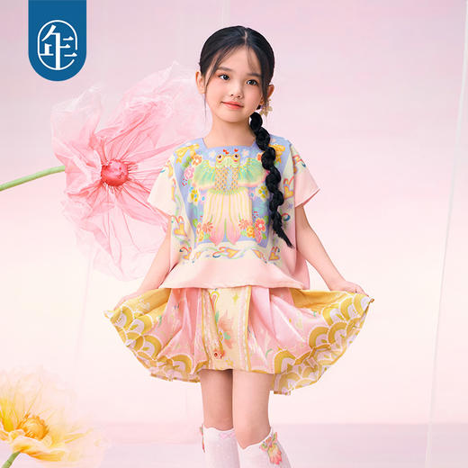 年衣童装新中式T恤唐装春夏2025儿童古装国风汉服如鱼得水T恤 商品图3