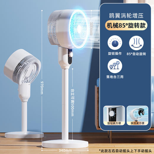 【省电王！一秒降温16℃】空气循环扇落地扇，多角度送风，家用涡轮对流静音风扇，台立式负离子，远程遥控功能，方便一键启动。 商品图9