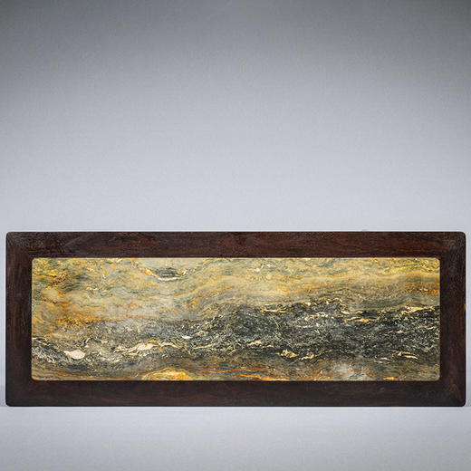 二十世纪 紫檀镶云石夹头榫刀牙板平头案 商品图3