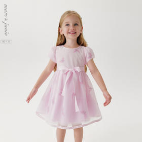 马克珍妮夏装新款 女童刺绣网纱短袖连衣裙 儿童礼服公主裙220981