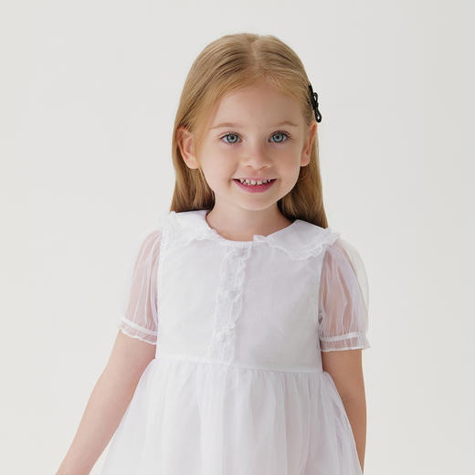 marcjanie马克珍妮新款夏装 女童泡泡袖网纱连衣裙230975 商品图3