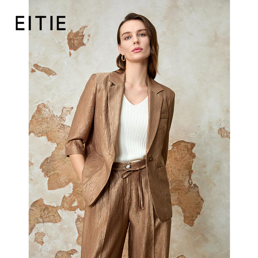 EITIE爱特爱复古修身经典百搭通勤西装外套女夏季新款8203909 商品图0
