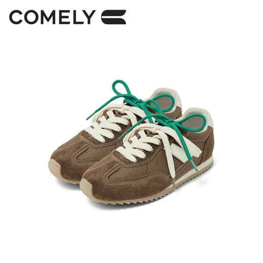 康莉KBH5A503阿甘鞋棕色德训鞋女春季新款软底休闲鞋平底鞋运动鞋 商品图6