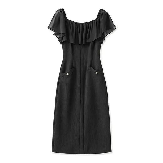 【高货wl】全新升级【铂金会员349/天猫469/差价120】(93842) 洛诗琳优雅名媛气质荷叶边礼服裙高级感收腰显瘦连衣裙女 商品图4