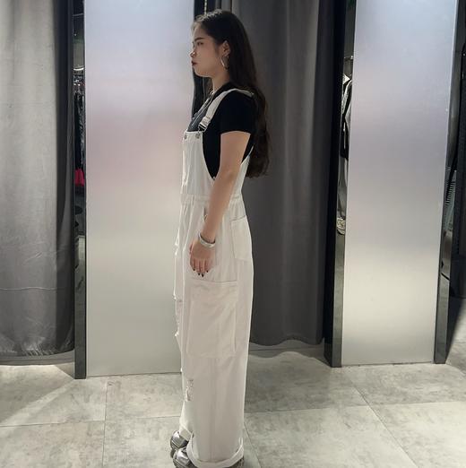 MZ简约破洞百搭背带裤（白）夏季152040020321 商品图2