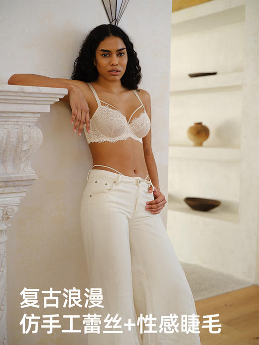 【野百合】遐性感绑带7/8杯蕾丝文胸罩透气大胸显小薄款内衣女夏 商品图4