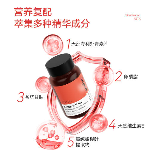 【不畏精选】metoday双专利8mg虾青素精华瓶维生素E天然雨生红球藻营养30粒 商品图1