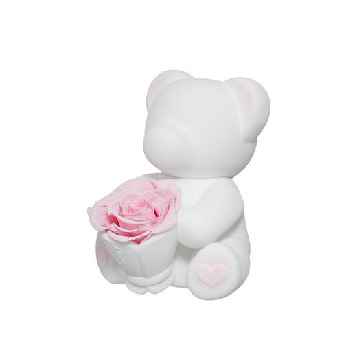 ROSEONLY诺誓 永生玫瑰 公仔系列 苏格熊 捧花版白色 Baby宝贝 送朋友 情人节礼物 商品图2