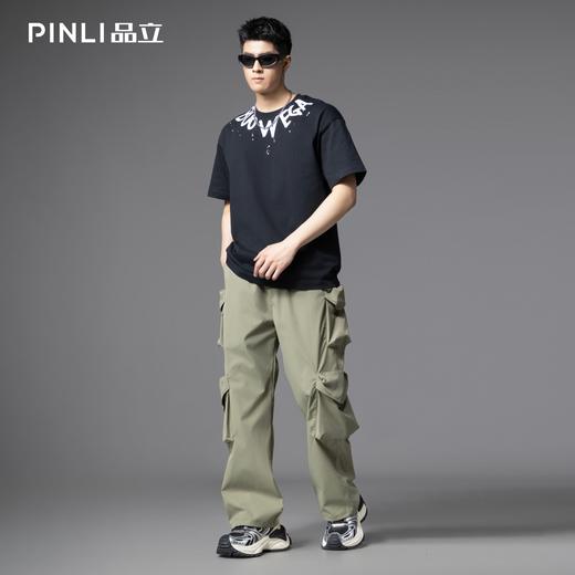PINLI品立2025夏季新款潮牌户外工装裤男士多口袋直筒休闲长裤潮GD252117312 商品图1