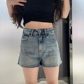 N小标磨破牛仔短裤夏季003712412804