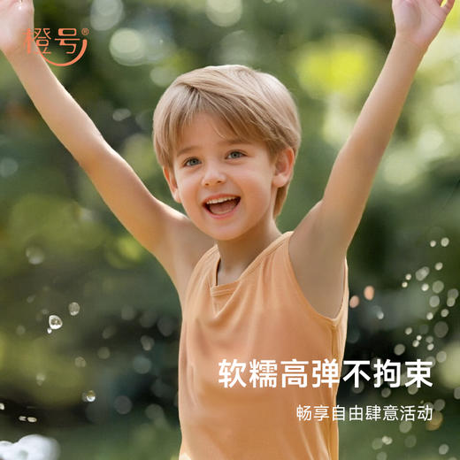 【90-170码】橙号 87%美丽诺羊毛 儿童超薄图案背心/超薄短袖（山野）T恤/图案儿童超薄防晒长袖-23T17BLNC/24T89CASL/24T88CASL 商品图3