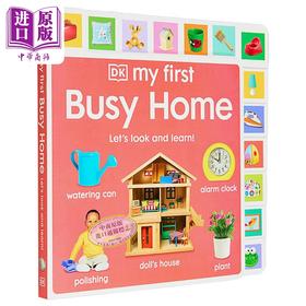 【中商原版】DK启蒙小镇 忙碌的家 My First Busy Home Lets Look and Learn 英文原版 亲子认知识物 标签纸板书 进口童书