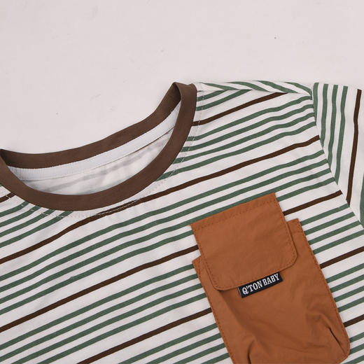 棉果果夏季商场专柜同款男童条纹短袖T恤M212140225349 商品图2