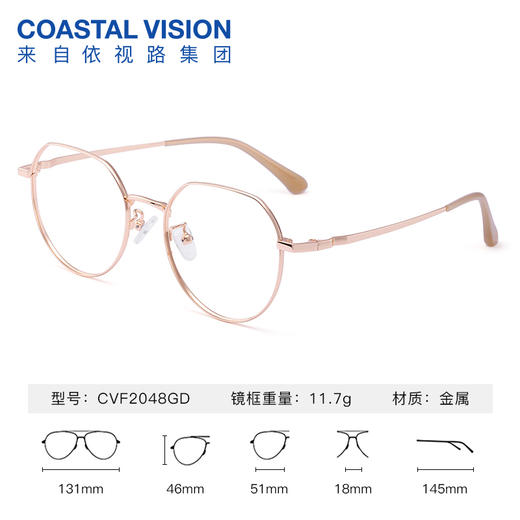 Coastal Vision 镜宴新品光学镜 CVF2048GD 商品图0