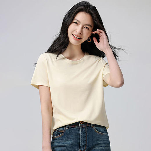 可可澜黛 奥地利兰精莱赛尔冰感T恤 圆领/鹅蛋领 吸湿透气 多色选择 商品图4