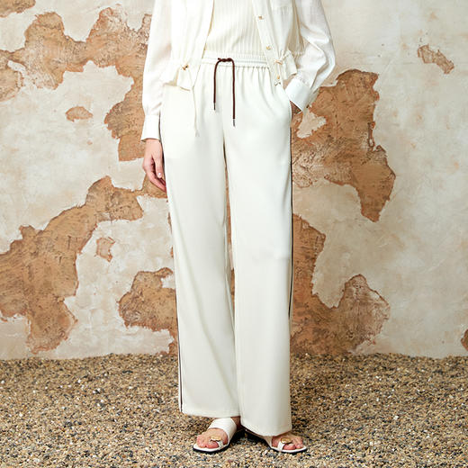 EITIE爱特爱2025夏季新款舒适垂坠显瘦松紧高腰休闲裤8205903 商品图2