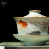 问鼎汝瓷鼎峰系列月白三才盖碗（金玉满堂） 商品缩略图2