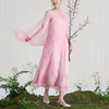 【林栖设计小店】（现货）真丝连衣裙粉色栀子黄植物染优雅宽松2025春夏新品吊带长裙女1931131B 商品缩略图0