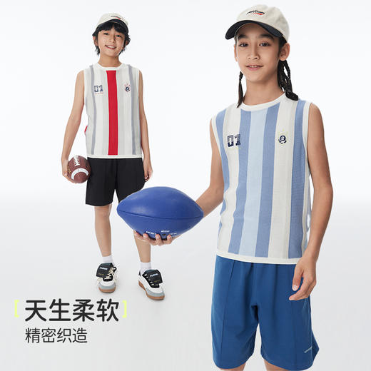 onmygame【复古球衣风】男童针织背心外穿儿童运动上衣2025夏季 商品图4