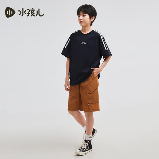 水孩儿童装儿童T恤短袖2025夏装新品男童透气圆领衫女童休闲上衣 商品图1