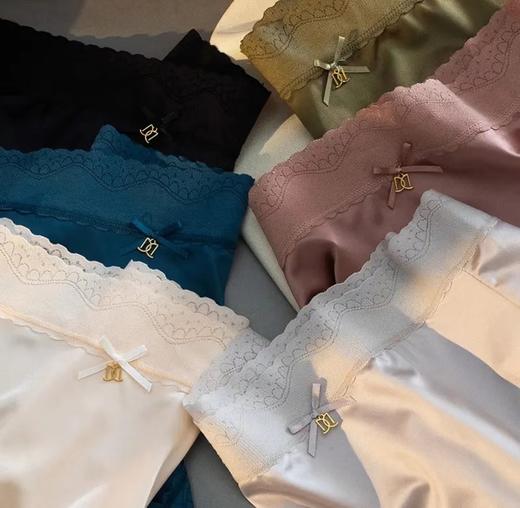 【缎面蕾丝轻奢内裤】超薄缎面，让肌肤尽享云朵般呵护~3D立体提臀，抑菌底裆自带净化，拒绝异味瘙痒!高弹腰头不变形不松垮!80-145斤的姐妹都能放心穿 商品图2