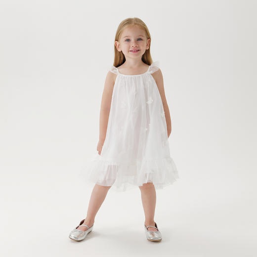 【马克珍妮 芦芙】新款夏装 女童蝴蝶网纱吊带连衣裙230967 商品图1